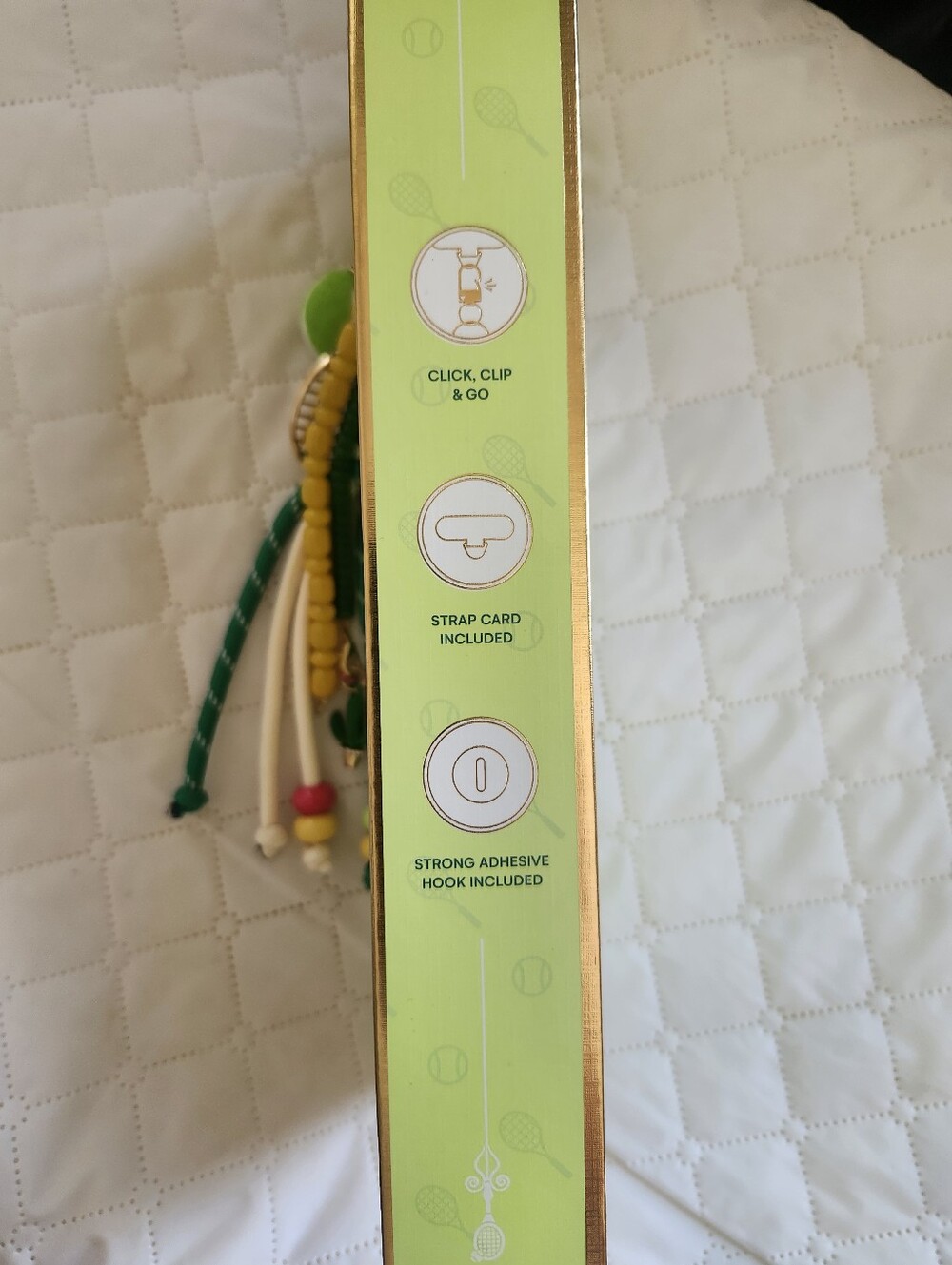 Tennis Charm Phone Keychain/ Bag Charm- Green - Picture 7 of 10